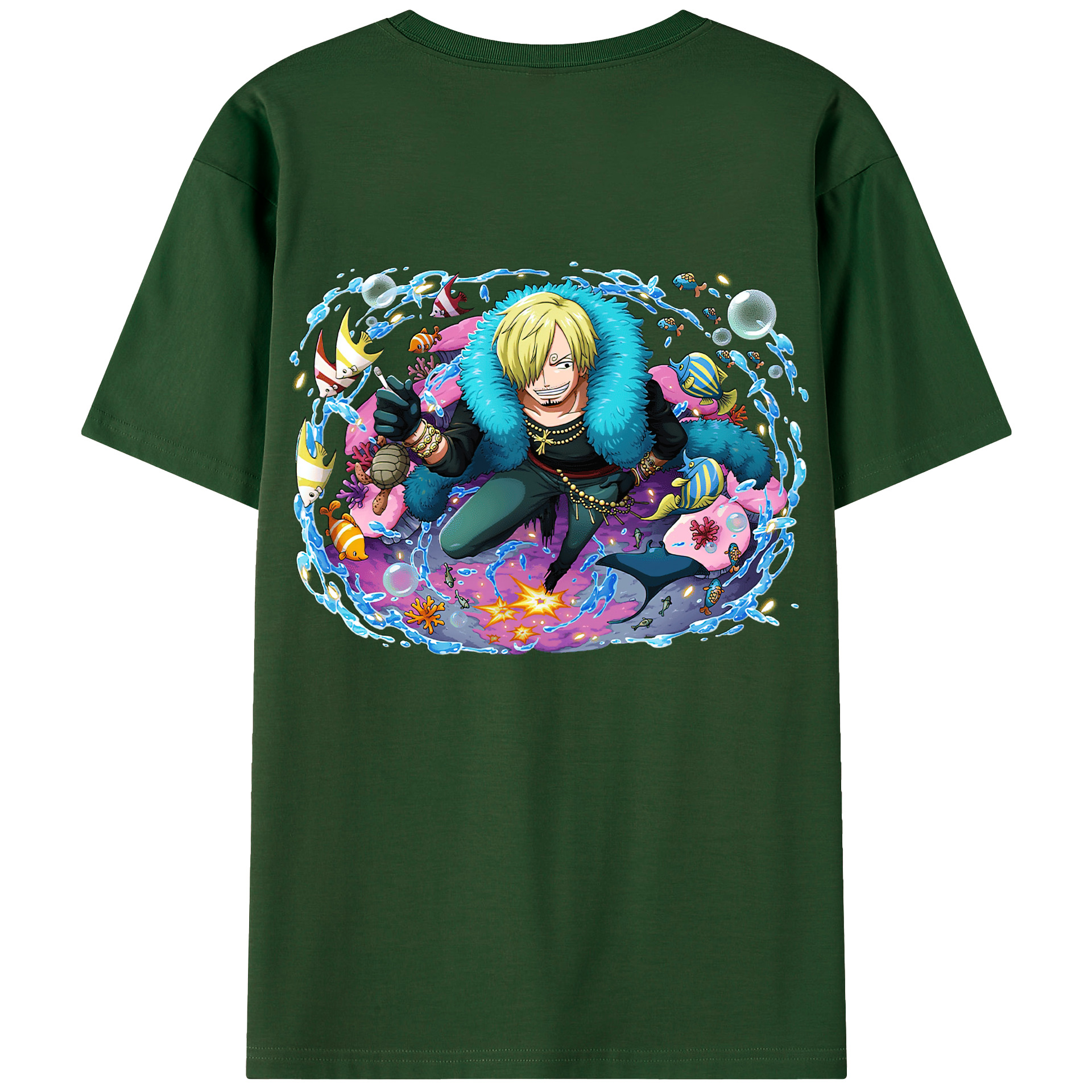 ワンピース サンジ ONE PIECE Sanji 綿100％半袖Tシャツ（背面プリント）